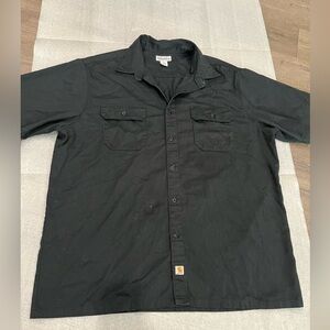 [2X]Carhartt Dark Black Button-Up SS Shirt 4 Pockets